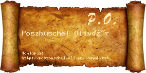 Poszbuschel Olivér névjegykártya